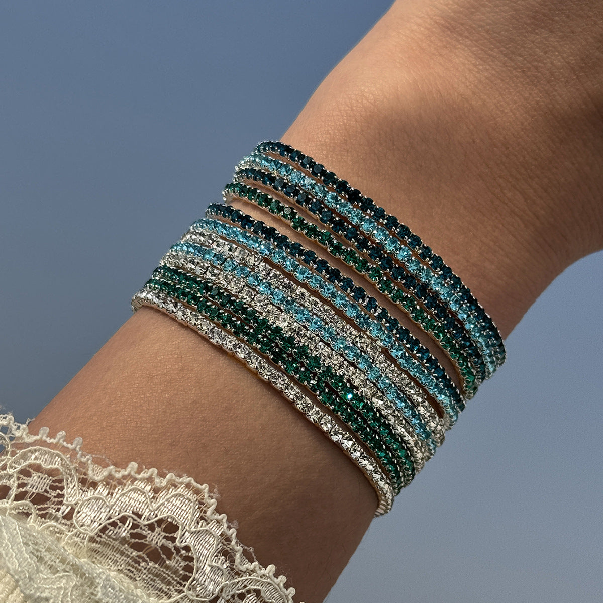 Wholesale Bohemian Rice Bead Multi-Layered Elastic Bracelet Set